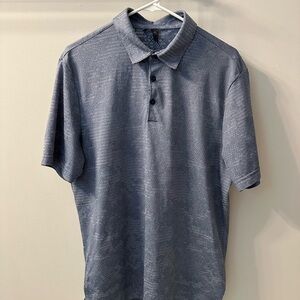 Slate Blue adidas camo jacquard golf polo